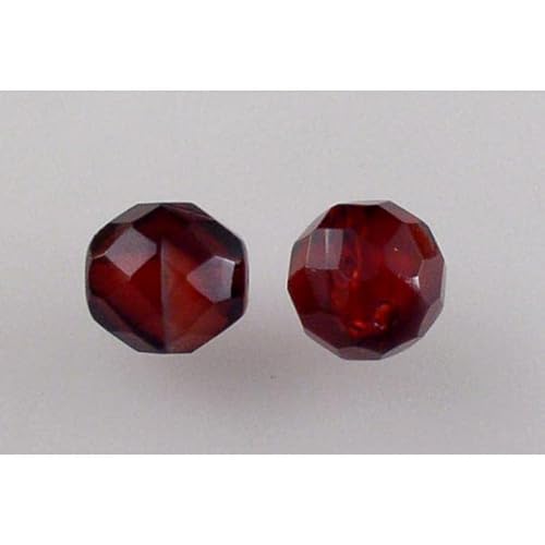50 Stück feuerpolierte facettierte Perlen, rund, 12 mm, Farbe: 6708, Bohemia Kristallglas, Tschechien 15119001 von LOSKOSSLTDD1