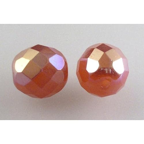 50 Stück feuerpolierte facettierte Perlen, rund, 12 mm, Opalrosa 28301 (71010-28301), Bohemia Kristallglas, Tschechien 15119001 von LOSKOSSLTDD1