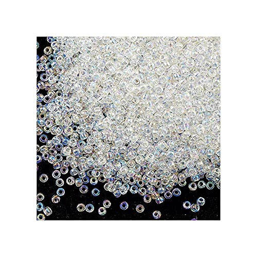 50 g TOHO Rocailles, rund, Größe 15/0, Trans-Regenbogen-Kristall (# 161), Japan, Glas von LOSKOSSLTDD1
