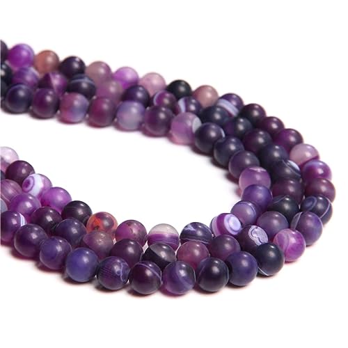 60 Stück 6 mm natürlicher, matt violetter gestreifter Achat, rund, glatt, lose Abstandshalter, Lochgröße 1 mm, Edelstein, Energieheilung, DIY-Perlen für Armbänder, Halsketten, Schmuckherstellung 60 Stück 6 mm natürlicher, matt violetter gestreifter Achat, rund, glatt, lose Abstandshalter, Lochgröße 1 mm, Edelstein, Energieheilung, DIY-Perlen für Armbänder, Halsketten, Schmuckherstellung von LOSKOSSLTDD1