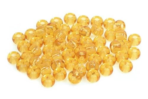 60 Stück gepresste Rocailles-Glasperlen, Preciosa Ornela 2/0, transparent orange (10050), böhmisches Kristallglas, Tschechien 311 19 001 von LOSKOSSLTDD1