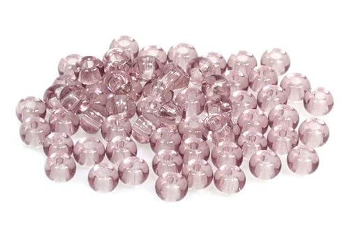 60 Stück gepresste Rocailles-Glasperlen, Preciosa Ornela 2/0, transparenter heller Amethyst (20010), böhmisches Kristallglas, Tschechien 311 19 001 von LOSKOSSLTDD1