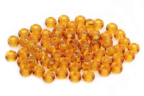 60 Stück gepresste Rocailles-Glasperlen, Preciosa Ornela 2/0, transparentes Braun (10090), böhmisches Kristallglas, Tschechien 311 19 001 von LOSKOSSLTDD1