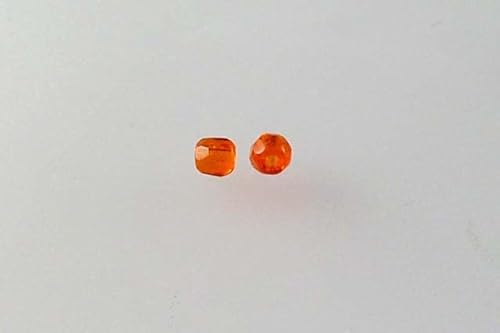 600 Stück feuerpolierte facettierte Perlen, rund, 3 mm, transparent orange (90040), Bohemia Kristallglas, Tschechien 15119001 von LOSKOSSLTDD1