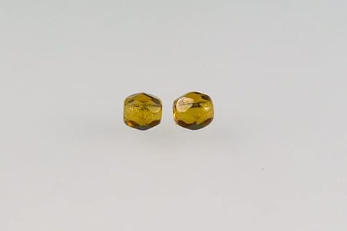 600 Stück feuerpolierte facettierte Perlen, rund, 4 mm, transparent braun (10090), Bohemia Kristallglas, Tschechien 15119001 von LOSKOSSLTDD1