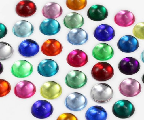 Acryl-Cabochons mit flacher Rückseite, 13 mm, Kunststoff, Edelsteine für Bastelarbeiten, Kostüme, Verzierungen, Kartenherstellung, Schmuck, Cosplay-Schmuck, 50 Stück von LOSKOSSLTDD1