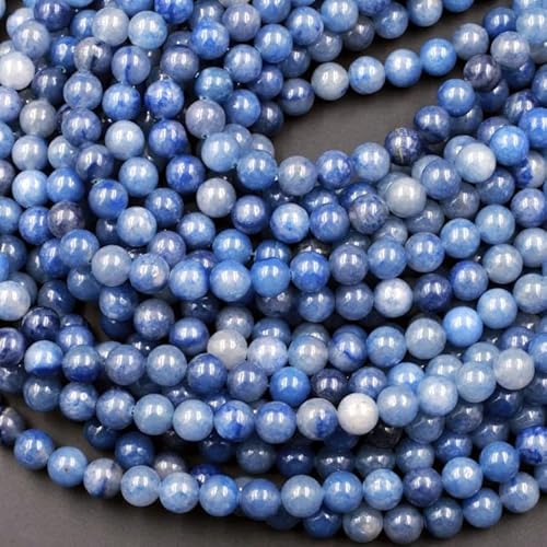 Blaue Aventurin-Perlen für Schmuckherstellung, 8 mm, blaue Aventurin-Edelsteine, lose Perlen, 108 Stück Blaue Aventurin-Perlen für Schmuckherstellung, 8 mm, blaue Aventurin-Edelsteine, lose Perlen, 108 Stück von LOSKOSSLTDD1