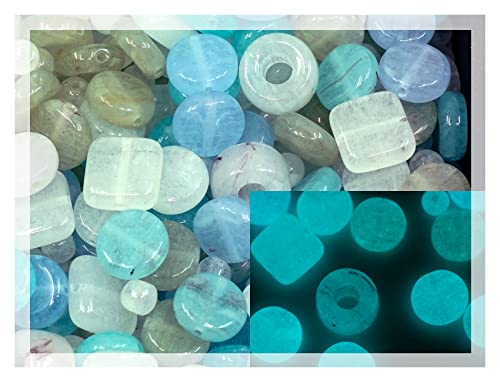 Glasperlen für Schmuckherstellung, runde Münzen, Tschechische Republik, leuchtet im Dunkeln, hellblau, 25 g Glasperlen für Schmuckherstellung, runde Münzen, Tschechische Republik, leuchtet im Dunkeln, hellblau, 25 g von LOSKOSSLTDD1