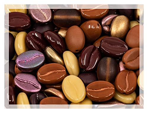 Glasperlen in Kaffeebohnen, 50 g, Tschechische Republik, 11 mm, Mischung für Schmuckherstellung, Dekorationen, 80 Stück Glasperlen in Kaffeebohnen, 50 g, Tschechische Republik, 11 mm, Mischung für Schmuckherstellung, Dekorationen, 80 Stück von LOSKOSSLTDD1