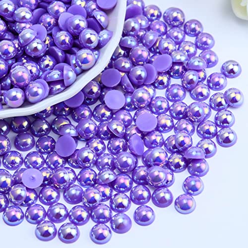 Halbperlen mit flacher Rückseite, 8 mm, für Bastelarbeiten, Schmuck, Scrapbooking, flache Rückseite, Perlen für Crocs, Schuhe, Tassen, Sonnenbrillen, lose Kunstperlen, 600 Stück von LOSKOSSLTDD1