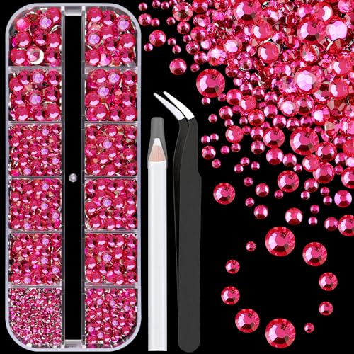 Harz-Strasssteine zum Basteln, 1 Box, Hot Pink, flache Rückseite, Kristalle für Bedazzling, Basteln, Nagelkunst, Dekoration, nicht Hotfix, Großpackung Edelsteine, Charms für Becher, Schuhe, Kleidung, Harz-Strasssteine zum Basteln, 1 Box, Hot Pink, flache Rückseite, Kristalle für Bedazzling, Basteln, Nagelkunst, Dekoration, nicht Hotfix, Großpackung Edelsteine, Charms für Becher, Schuhe, Kleidung, von LOSKOSSLTDD1