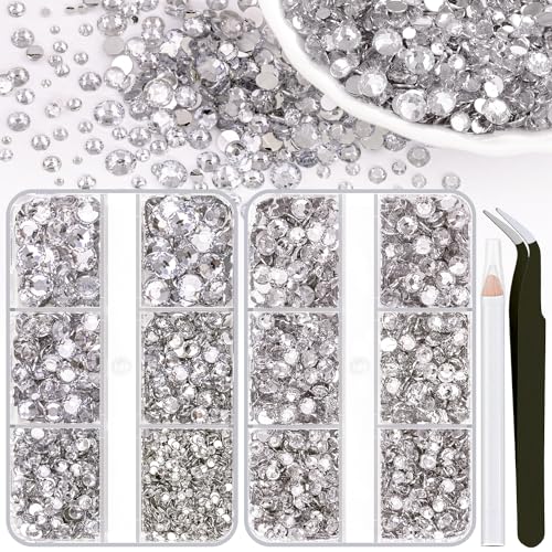 Harz-Strasssteine zum Basteln, 2 Boxen, transparent, verschiedene Größen, flache Rückseite, Bedazzling Kristalle für Bastelarbeiten, Nagelkunst, Dekoration, nicht Hotfix-Edelsteine, Charms für Becher, Harz-Strasssteine zum Basteln, 2 Boxen, transparent, verschiedene Größen, flache Rückseite, Bedazzling Kristalle für Bastelarbeiten, Nagelkunst, Dekoration, nicht Hotfix-Edelsteine, Charms für Becher, von LOSKOSSLTDD1