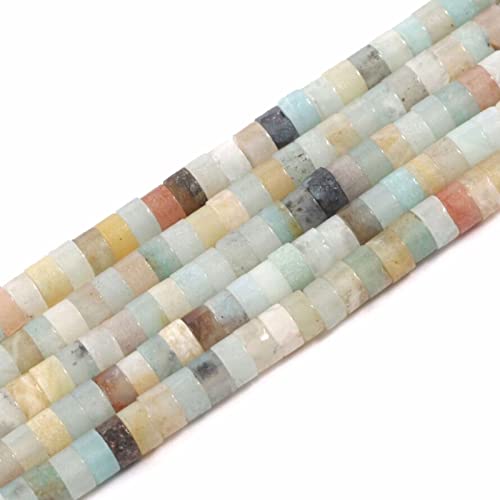 Heishi-Perlen aus natürlichem Edelstein, lose, flach, rund, ungefärbt, zylinderförmig, flach, flach, flach, für Armbänder, Ohrringe, Schmuckherstellung, Amazonit, 1 Strang, 4 x 2 mm Heishi-Perlen aus natürlichem Edelstein, lose, flach, rund, ungefärbt, zylinderförmig, flach, flach, flach, für Armbänder, Ohrringe, Schmuckherstellung, Amazonit, 1 Strang, 4 x 2 mm von LOSKOSSLTDD1