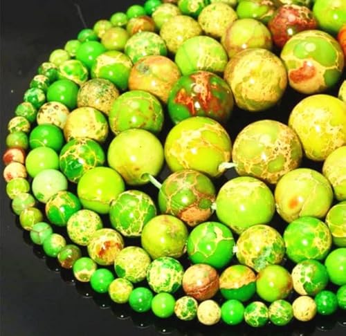 Kaiserliche Jaspisperlen für Schmuckherstellung, 6 mm, bunt, grün, imperialer Jaspis, lose Steinperlen, 116 Stück von LOSKOSSLTDD1