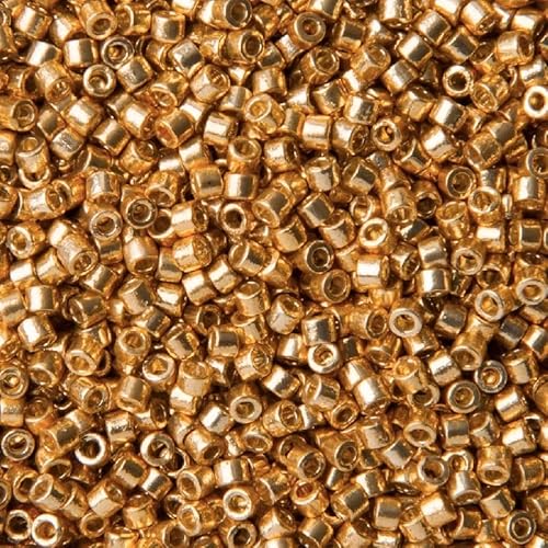 Miyuki Delica Rocailles, Größe 11/0, Duracoat, galvanisiertes Gold (# DB1832), Japan, Glas, 5 g von LOSKOSSLTDD1