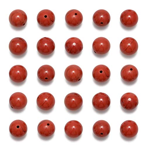 Natursteinperlen, 8 mm, roter Jaspis, rund, loser Edelstein, DIY-Charm, glatte Perlen für Armbänder, Halsketten, Ohrringe, Schmuckherstellung, Zubehör, Lieferant (roter Jaspis, 8 mm, 200 Perlen) von LOSKOSSLTDD1