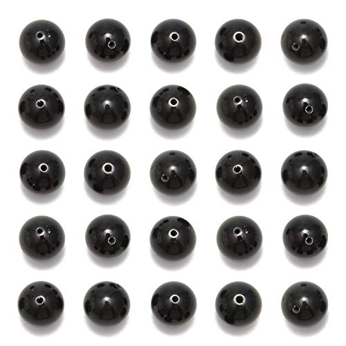 Natursteinperlen, 8 mm, schwarzer Obsidian, echte Steinperlen, lose Edelsteine, zum Selbermachen, glatte Perlen für Armbänder, Schmuckherstellung (schwarzer Obsidian, 8 mm, 200 Perlen), 200 Stück von LOSKOSSLTDD1