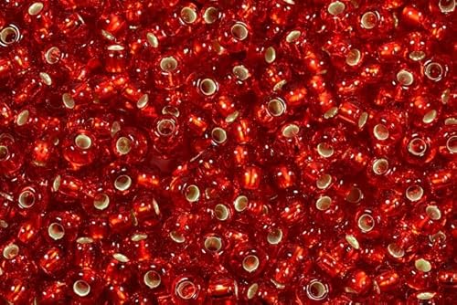 Preciosa Ornela Rocailles Rocailles, rund, 250 g, 8/0 x 8/0 mm, Granat (90120), Glas, Tschechische Republik von LOSKOSSLTDD1