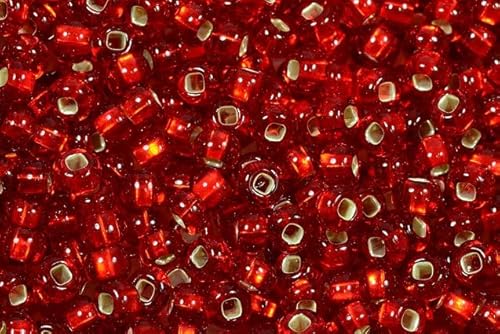 Preciosa Ornela Rocailles Rocailles, rund, 6/0 x 6/0 mm, Kristall, Silber gefüttert (02-SQ), Glas, Tschechische Republik von LOSKOSSLTDD1