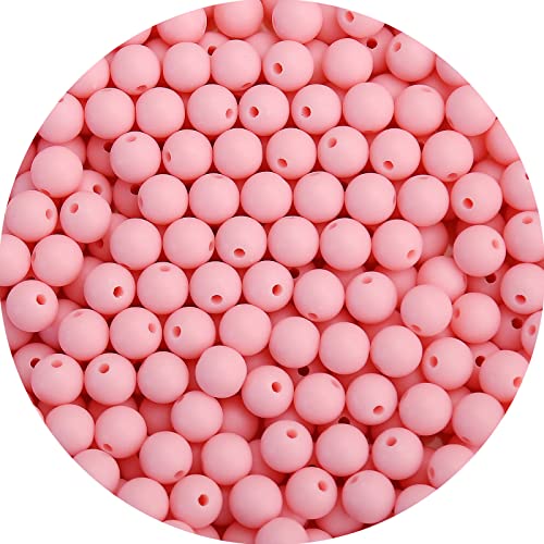 Runde Acrylperlen, 10 mm, matt, rosa, runde Acrylkugeln, Kaugummi-Perlen, klobige Perlen, Kunststoffharz-Perlen für Halsketten- und Armbandherstellung, Bastelbedarf, 200 Stück von LOSKOSSLTDD1