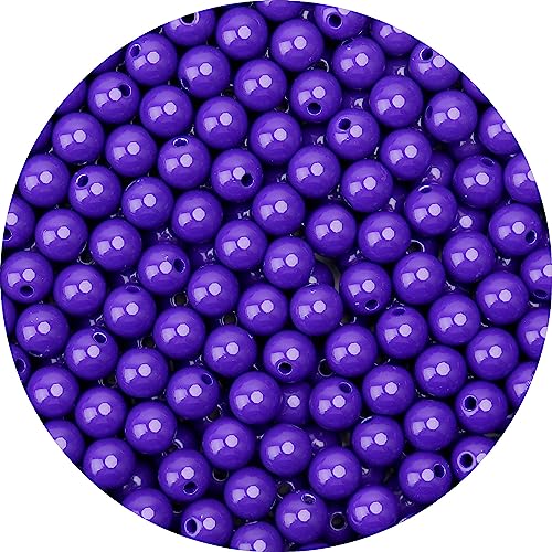 Runde Acrylperlen, 8 mm, glatt, dunkelviolett, runde Acrylkugeln, Kaugummi-Perlen, klobige Perlen, Kunststoffharz-Perlen für Halskette und Armband, Bastelbedarf, 500 Stück Runde Acrylperlen, 8 mm, glatt, dunkelviolett, runde Acrylkugeln, Kaugummi-Perlen, klobige Perlen, Kunststoffharz-Perlen für Halskette und Armband, Bastelbedarf, 500 Stück von LOSKOSSLTDD1