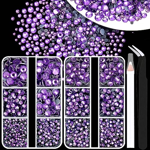 SS6-SS30 Tansanit-Hotfix-Strass-Set, flache Rückseite, Hotfix-Kristalle, Bügelglas, Diamant-Strass-Steine, mit Werkzeugen zum Nähen und für Stoff, Kleidung, Schuhe, Tasche, Dekoration von LOSKOSSLTDD1
