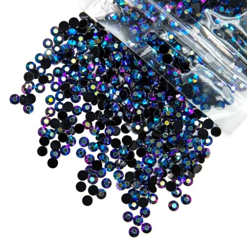 Strasssteine aus Kunstharz zum Basteln, 4 mm, violette Rose, AB-Harz-Strasssteine zum Basteln, goldfarben, violett, flache Rückseite, SS16, schwarze, violette Diamanten, Edelsteine, Charms für von LOSKOSSLTDD1