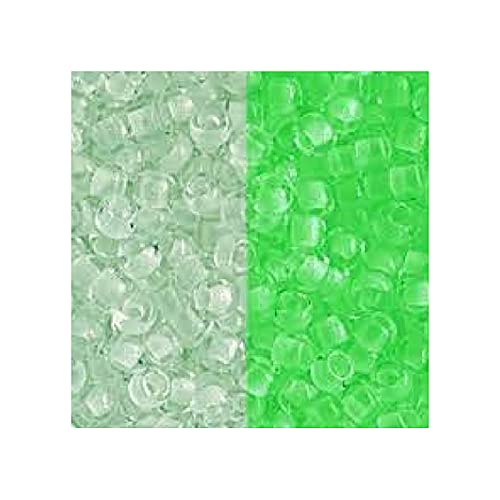 TOHO Rocailles, rund, 10 g, Größe 11/0, leuchten im Dunkeln, Weiß Hellgrün (# 2710), Japan, Glas von LOSKOSSLTDD1