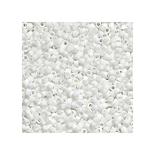 TOHO Rocailles, rund, 100 g, Größe 11/0, blickdicht, mattiertes Weiß (# 41F), Japan, Glas von LOSKOSSLTDD1