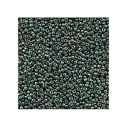 TOHO Rocailles, rund, Größe 15/0, goldfarben, glänzend, Smaragd (# 322), Japan, Glas, 5 g von LOSKOSSLTDD1