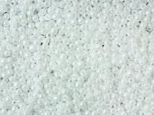 TOHO Rocailles, rund, Größe 15/0, opak, glänzend weiß (# 121), Japan, Glas, 50 g von LOSKOSSLTDD1