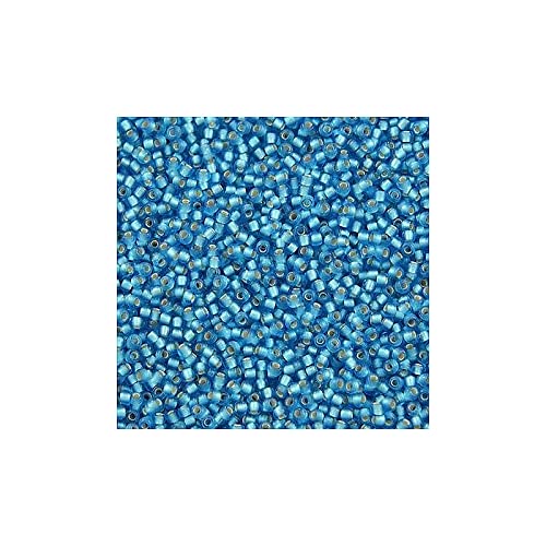 TOHO Rocailles, rund, Größe 15/0, silberfarben, mattiert, dunkles Aquamarin (# 23BF), Japan, Glas, 50 g von LOSKOSSLTDD1