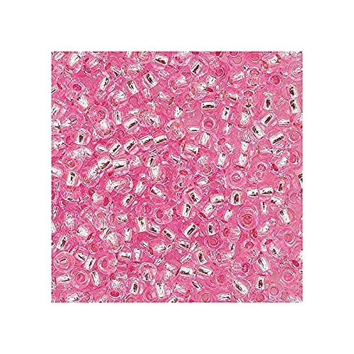 TOHO Rocailles, rund, Größe 15/0, silberfarbener Rand, Rosa (# 38), Japan, Glas, 5 g von LOSKOSSLTDD1
