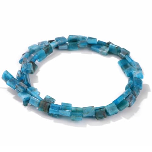 Tila-Perlen aus natürlichem Aquamarin, 2 Löcher, flach, quadratisch, lose, rechteckige Abstandshalter, Perlen für DIY-Armbänder, Ohrringe, Schmuckherstellung, 5 x 5 mm von LOSKOSSLTDD1