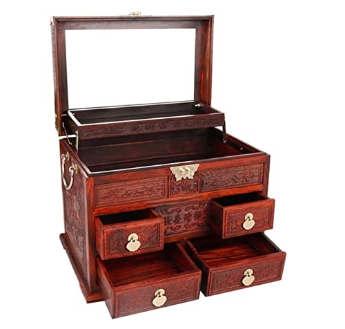 Schmuckkoffer Schmuckkästchen Schmuckbox Mahagoni-Schmuckkästchen mit Schublade, chinesischer Retro-Stil, Armband, Halskette, Ring, Aufbewahrungsbox, Hochzeitsschmuck, Aufbewahrungsbox Schmuckschatull Schmuckkoffer Schmuckkästchen Schmuckbox Mahagoni-Schmuckkästchen mit Schublade, chinesischer Retro-Stil, Armband, Halskette, Ring, Aufbewahrungsbox, Hochzeitsschmuck, Aufbewahrungsbox Schmuckschatull von LOSTIS