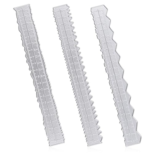 LOSVIP # 3er-Pack 8,4 Lineal mit unregelmäßiger Kante, Kantenlineal, Reißlineal, Metall-Bastellineal, Messen, Prägen, Schneiden von Papierlineal, Messwerkzeug für gewellte Kante zum (Silver, One Size) LOSVIP # 3er-Pack 8,4 Lineal mit unregelmäßiger Kante, Kantenlineal, Reißlineal, Metall-Bastellineal, Messen, Prägen, Schneiden von Papierlineal, Messwerkzeug für gewellte Kante zum (Silver, One Size) von LOSVIP
