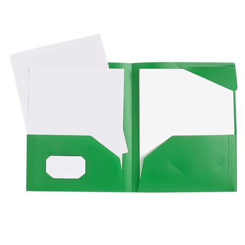 LOSVIP # Poly-Ordner drei Löcher, Zinkenverschlüsse, Briefgröße, innen zwei Ordner mit Klappdeckel, Farbe zwei Ordner (Green, One Size) von LOSVIP