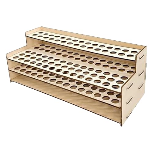 LOSVIP # Tier Pinselhalter aus Holz, freistehender Pinselständer, abnehmbar, 75 Steckplätze, Stifthalter, Rack, Bleistiftkunst (Beige, One Size) von LOSVIP