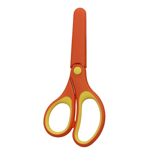 LOSVIP # für Schüler mit Lineal, mit Gummi-Kunststoff-Hülle, multifunktionale Kinderschere und (Orange, One Size) von LOSVIP