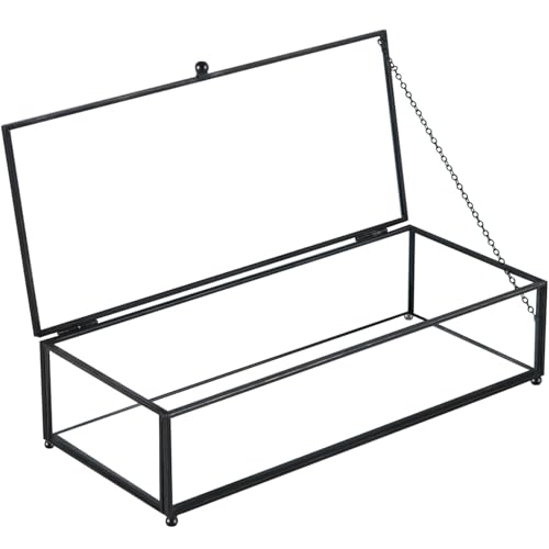 LOSYHU Glas-Aufbewahrungsbox für Andenken, schwarze Glas-Schmuckschatullen mit Scharnierdeckel, rechteckig, Vintage-Glasbox mit Deckel, für Schminktisch, Dekoration, Aufbewahrung, Schmuckstücke, Ringe LOSYHU Glas-Aufbewahrungsbox für Andenken, schwarze Glas-Schmuckschatullen mit Scharnierdeckel, rechteckig, Vintage-Glasbox mit Deckel, für Schminktisch, Dekoration, Aufbewahrung, Schmuckstücke, Ringe von LOSYHU