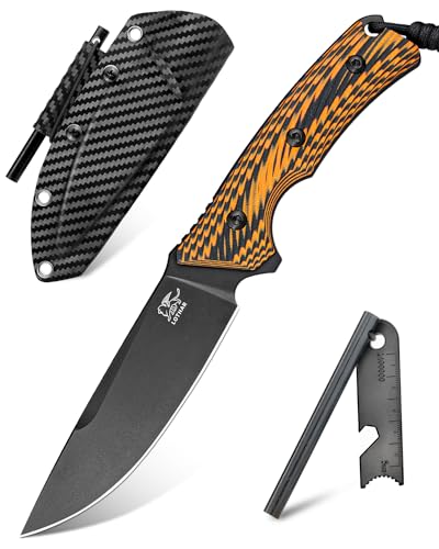 LOTHAR FOX Jagdmesser aus D2 Stahl, Outdoor Messer mit G10 Griff, Full Tang, Zweifarbiges Outdoor Messer Survival, Fahrtenmesser, für Outdoor Liebhaber und Abenteuer von LOTHAR