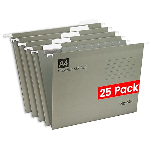 LOUFOGEI Hängeregister A4, 25 Stück Hängeregister Mappen mit Tabs und Einsätzen, 230 gsm Manila-Papier Hängemappen A4 für Buero, Schule Organizer Akten (5 Grau) LOUFOGEI Hängeregister A4, 25 Stück Hängeregister Mappen mit Tabs und Einsätzen, 230 gsm Manila-Papier Hängemappen A4 für Buero, Schule Organizer Akten (5 Grau) von LOUFOGEI