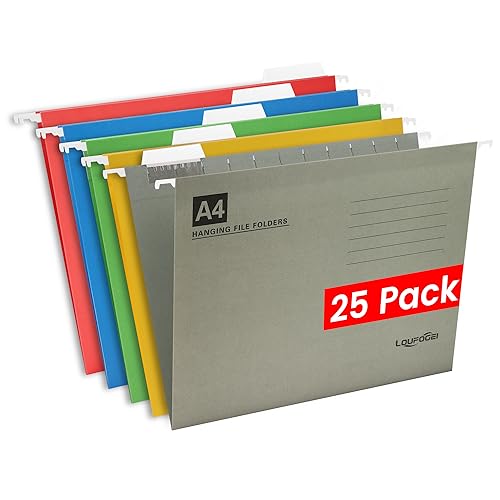 LOUFOGEI Hängeregister A4, 25 Stück hängeregister Mappen mit Tabs und Einsätzen, 230 gsm Manila-Papier Hängemappen A4 für Buero, Schule Organizer Akten (5 Mischfarben) LOUFOGEI Hängeregister A4, 25 Stück hängeregister Mappen mit Tabs und Einsätzen, 230 gsm Manila-Papier Hängemappen A4 für Buero, Schule Organizer Akten (5 Mischfarben) von LOUFOGEI