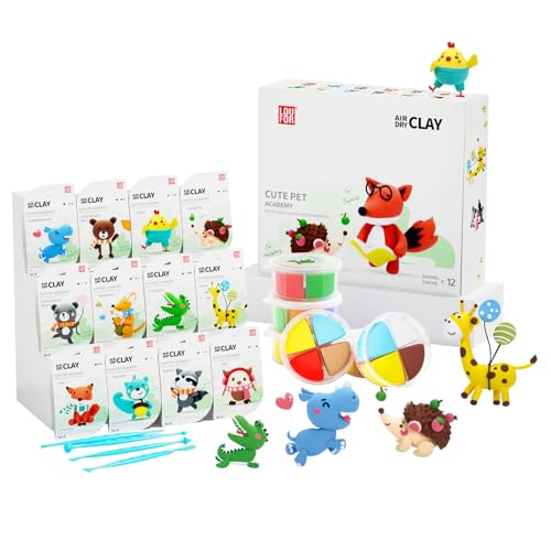 LOUFOR Modelliermasse Lufttrocknend - Lufttrocknender Ton Set, Ultraleichter & Soft, Sicher & Ungiftig, 12 Kisten DIY Magische Knete mit Werkzeugen, Kreative Basteln Spielzeug Geschenke für Kinder LOUFOR Modelliermasse Lufttrocknend - Lufttrocknender Ton Set, Ultraleichter & Soft, Sicher & Ungiftig, 12 Kisten DIY Magische Knete mit Werkzeugen, Kreative Basteln Spielzeug Geschenke für Kinder von LOUFOR