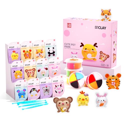 LOUFOR Modelliermasse Lufttrocknend - Lufttrocknender Ton Set, Ultraleichter & Soft, Sicher & Ungiftig, 12 Kisten DIY Magische Knete mit Werkzeugen, Kreative Basteln Spielzeug Geschenke für Kinder LOUFOR Modelliermasse Lufttrocknend - Lufttrocknender Ton Set, Ultraleichter & Soft, Sicher & Ungiftig, 12 Kisten DIY Magische Knete mit Werkzeugen, Kreative Basteln Spielzeug Geschenke für Kinder von LOUFOR