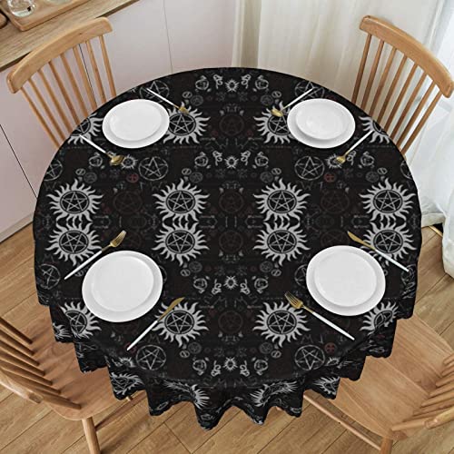 LOUJIN Supernatural Symbols, schwarze runde Spitzentischdecke, waschbar, Polyester, runde Spitze, Tischdecke, perfekt für Buffet-Tische, Partys LOUJIN Supernatural Symbols, schwarze runde Spitzentischdecke, waschbar, Polyester, runde Spitze, Tischdecke, perfekt für Buffet-Tische, Partys von LOUJIN