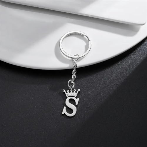 1 Stück Silber Buchstaben Schlüsselanhänger A–Z, Alphabet Anhänger für Auto und Taschen von LOUKEKE