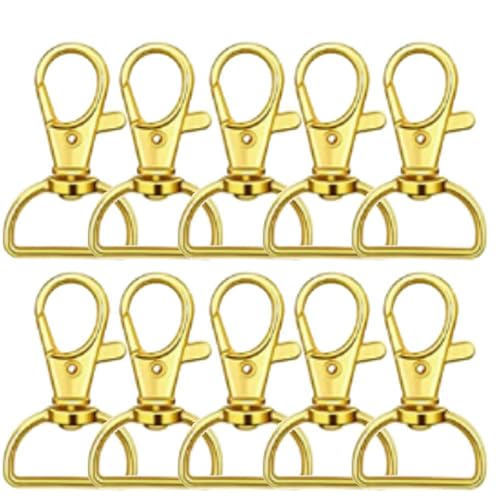 10 Stück Drehhaken Schlüsselanhänger Clip D-Ring Lanyard Hardware für Schlüsselanhänger Herstellung Brieftasche DIY Handwerk von LOUKEKE