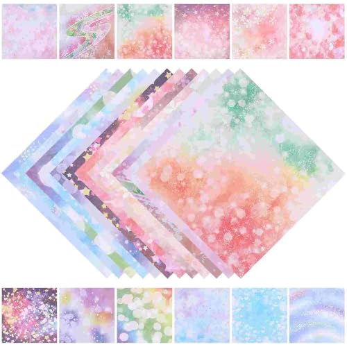 50 Blatt buntes Papier Karton quadratisch Origami Papier Handwerk Pastell von LOUKEKE