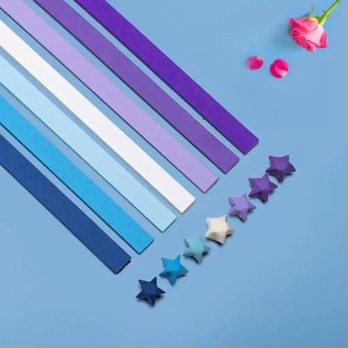 540 Blatt Origami-Papiersterne, DIY-Handarbeiten, Origami-Glücksstern-Papier, faltbare Origami-Stern-Papierstreifen für Papierkunsthandwerk von LOUKEKE